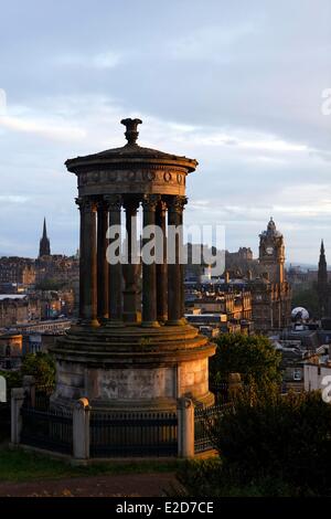 Royaume-uni Ecosse Edimbourg inscrite au Patrimoine Mondial de l'UNESCO sur la colline du château de Calton Hill Dugald Stewart Banque D'Images