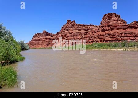 United States Utah Colorado Plateau entre Bluff et Mexican Hat Rivière San Juan Banque D'Images