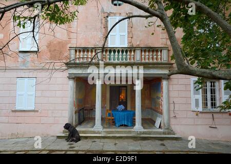 France, Haute Corse, Cap Corse, Sisco, l'Gaspari Ramelli palace (Palais ou Chambre des American de 1850) construit par le Dr Santos (Toussaint) Gaspari qui était gouverneur au Venezuela Banque D'Images