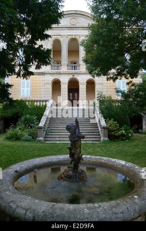 France, Haute Corse, Cap Corse, Sisco, la Villa Saint Pierre (Palazzi ou Chambre des Américains) dont le premier propriétaire a fait sa fortune Banque D'Images