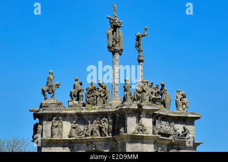 Finistere Pleyben le calvaire dans l'enclos paroissial (enclos paroissial) Banque D'Images