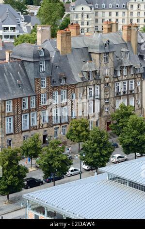 La France, de l'Ille et Vilaine, Rennes, l'Hôtel de La Noue, maison bois place des Lices Banque D'Images