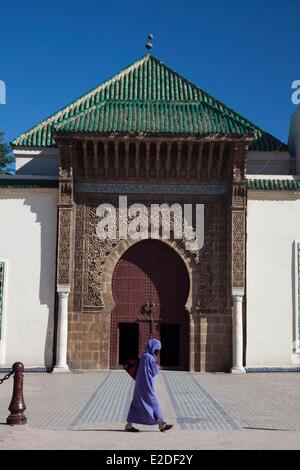 Le Maroc, Meknes Tafilalt région, ville historique de Meknès, inscrite au Patrimoine Mondial de l'UNESCO, Medina, tombeau Moulay Ismail Banque D'Images