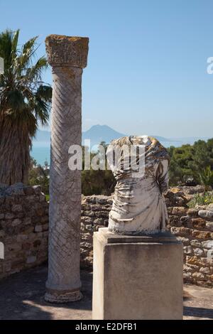 La Tunisie, site archéologique de Carthage classé au Patrimoine Mondial par l'UNESCO, la villa romaine de Voliere Banque D'Images