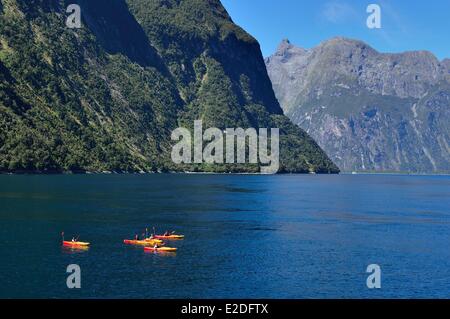 L'île du Sud Nouvelle-zélande Fiordland National Park dans le sud-ouest de l'île du Sud est la plus grande des 14 parcs nationaux Banque D'Images