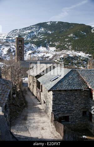 Espagne Catalogne Boi valley inscrite au Patrimoine Mondial de l'UNESCO Sant Climent de Taüll église clocher roman lombard Banque D'Images