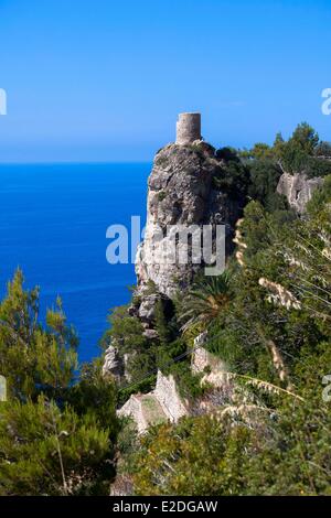 L'Espagne, îles Baléares, Mallorca, Mirador de Ses Dessins animés & Littoral Banque D'Images