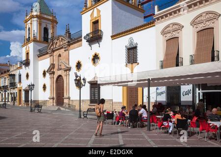 Espagne, Andalousie, Ronda, Plaza del Socorro, église Iglesia del Socorro Banque D'Images