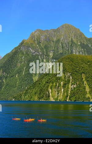 L'île du Sud Nouvelle-zélande Fiordland National Park dans le sud-ouest de l'île du Sud est la plus grande des 14 parcs nationaux Banque D'Images