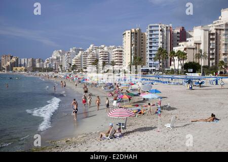 L'Espagne, Communauté de Valence, Costa Blanca, Calpe, Beach Banque D'Images