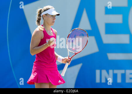 Eastbourne, Royaume-Uni. 19 Juin, 2014. Angelique Kerber de l'Allemagne en action contre Ekaterina Makarova de la Russie dans leur match de quarts sur le quatrième jour de l'Aegon International au Devonshire Park, Eastbourne. Credit : MeonStock/Alamy Live News Banque D'Images