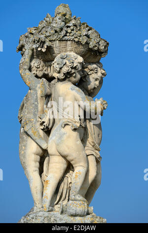 France Seine et Marne Maincy Chateau de Vaux le Vicomte statue dans les jardins Banque D'Images