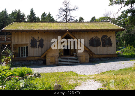 Village Viking dans Frösåkers brygga, Suède Banque D'Images