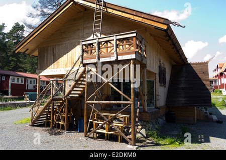 Village Viking dans Frösåkers brygga, Suède Banque D'Images