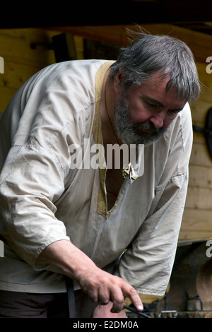 Dans Frösåkers forgeron Village Viking pont à Vasteras, Suède Banque D'Images