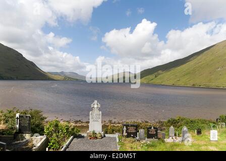 Irlande Galway County Leenane Connemara Killary cemetery Banque D'Images