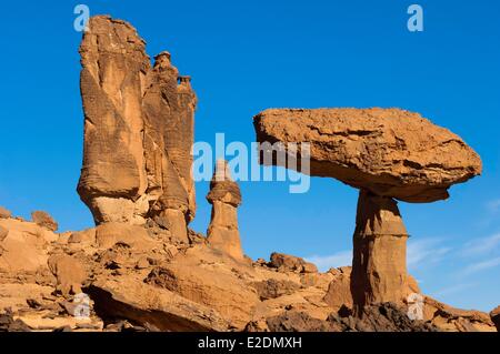 Le sud du Tchad Sahara Ennedi champignons Charcuterie massif Banque D'Images