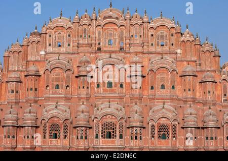 Inde Rajasthan Jaipur Palais des Vents Hawa Mahal a été construit en 1799 Banque D'Images