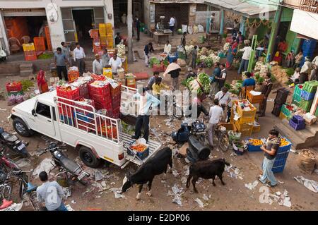 L'Inde, Rajasthan, Shekhawati, Nawalgarh, marché Banque D'Images
