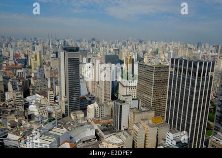 Brésil Sao Paulo banque Banespa building vue panoramique Banque D'Images