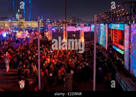 Canada province de Québec Vieux-Port de Montréal Igloofest festival de musique en plein air d'hiver Banque D'Images