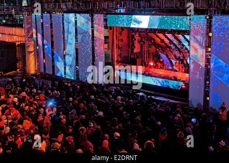 Canada province de Québec Vieux-Port de Montréal Igloofest festival de musique en plein air d'hiver Banque D'Images