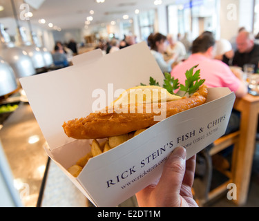 Rick Stein's Fish & Chips restaurant et plats à emporter. Falmouth, Cornwall Banque D'Images