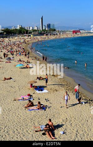 Espagne Catalogne Barcelone Nova Icaria et plages de Bogatell Banque D'Images