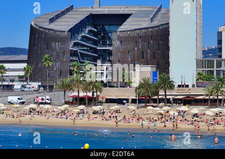 Espagne Catalogne Barcelone Barcelonata Beach et le parc de recherche biomédicale de Barcelone, conçu par les architectes Manuel Banque D'Images