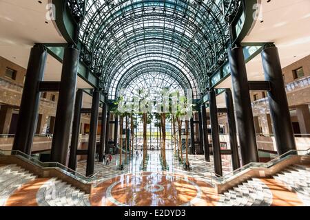 États-unis New York Manhattan l'hiver jardin atrium au World Financial Center Banque D'Images