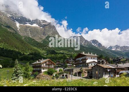 Italie Val d'Aoste Valpelline Valley Village Oyace Banque D'Images