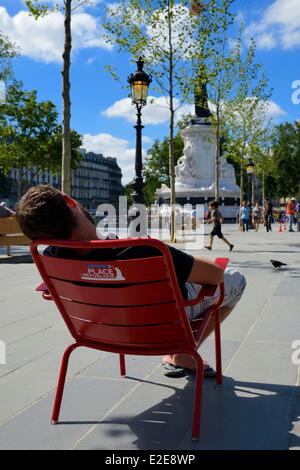 France, Paris, place de la République Banque D'Images