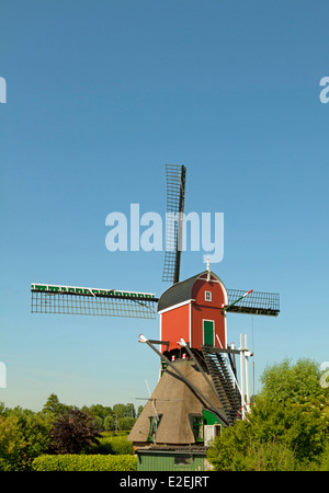 Vlietmolen, une usine de post creux ( en néerlandais appelé ''wipmolen''), situé dans la région de Hoogmade, Hollande méridionale, Pays-Bas. Banque D'Images