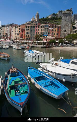 L'Italie, Ligurie, les Cinque Terre National Park classé au Patrimoine Mondial de l'UNESCO, Portovenere situé dans le Golfe des Poètes Banque D'Images