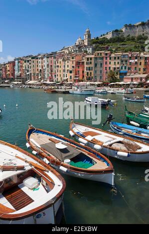 L'Italie, Ligurie, les Cinque Terre National Park classé au Patrimoine Mondial de l'UNESCO, Portovenere situé dans le Golfe des Poètes Banque D'Images