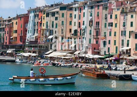 L'Italie, Ligurie, les Cinque Terre National Park classé au Patrimoine Mondial de l'UNESCO, Portovenere situé dans le Golfe des Poètes Banque D'Images