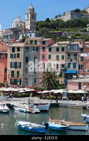 L'Italie, Ligurie, les Cinque Terre National Park classé au Patrimoine Mondial de l'UNESCO, Portovenere situé dans le Golfe des Poètes Banque D'Images