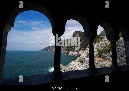 L'Italie, Ligurie, les Cinque Terre National Park classé au Patrimoine Mondial de l'UNESCO, Portovenere, église San Pietro Banque D'Images