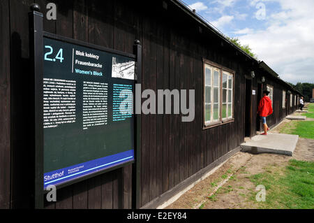 La Pologne, la Poméranie Sztutowo, camp de concentration de Stutthof, ancien camp, women's block Banque D'Images