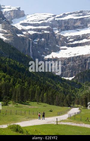 France, Hautes Pyrénées, Gavarnie, le cirque de Gavarnie, classé au Patrimoine Mondial par l'UNESCO Banque D'Images