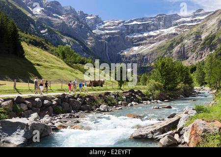 France, Hautes Pyrénées, Gavarnie, le cirque de Gavarnie, classé au Patrimoine Mondial par l'UNESCO Banque D'Images