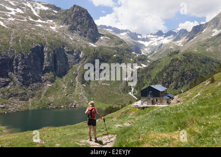 France, Haute Garonne, Oo, Oo, hicker vallée sur le sentier GR10 vers l'Espingo refuge de montagne près de Bagnères-de-Luchon Banque D'Images