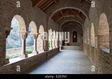 France, Pyrénées Orientales, Casteil, Saint Martin du Canigou abbaye Banque D'Images