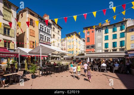 La France, la Haute Loire, Le Puy en Velay, un arrêt sur el Camino de Santiago, place du plot, point de départ de la Via Podiensis Banque D'Images