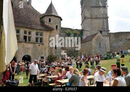 En France, la Haute Saône, Oricourt, château du 12-15ème siècle, partie animations en été, expositions Banque D'Images