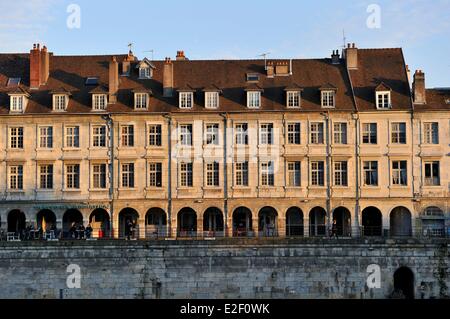 France, Doubs, Besançon, le centre historique, Quai Vauban Banque D'Images