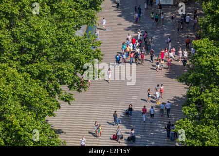 Espagne, Catalogne, Barcelone, La Rambla ou Las Ramblas Banque D'Images