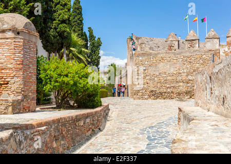 Castillo de Gibralfaro, château sur Monte de Gibralfaro, Malaga, Costa del Sol, Andalousie, Espagne, Europe. Banque D'Images