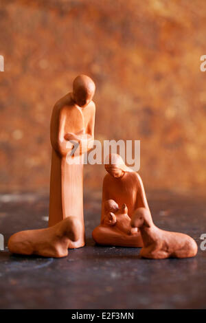 France, Bouches du Rhône, petites figurines des Sœurs de Jésus, Nativité, collection privée Banque D'Images