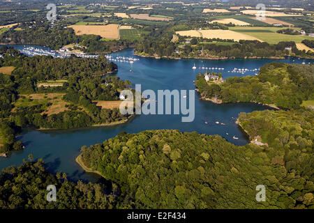 La France, Finistère, l'Aven, Rosbraz (vue aérienne) Banque D'Images